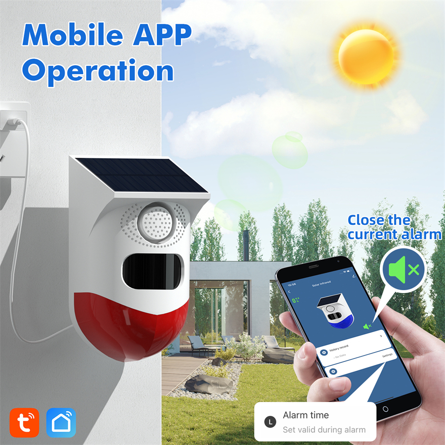 Home Security Yard Sensors - Wifi Solar Outdoor Motion Sensor Alarm