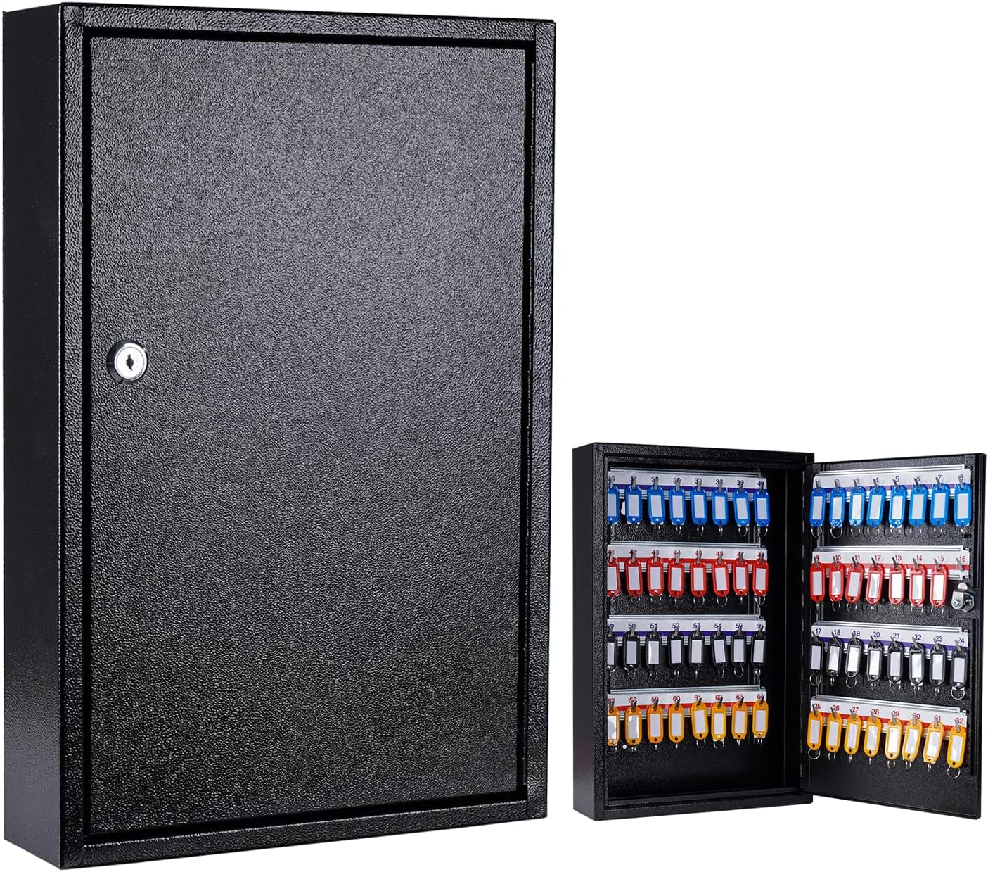 Home Security Locks - 64-Position Wall-Mounted Key Cabinet with Lock,
