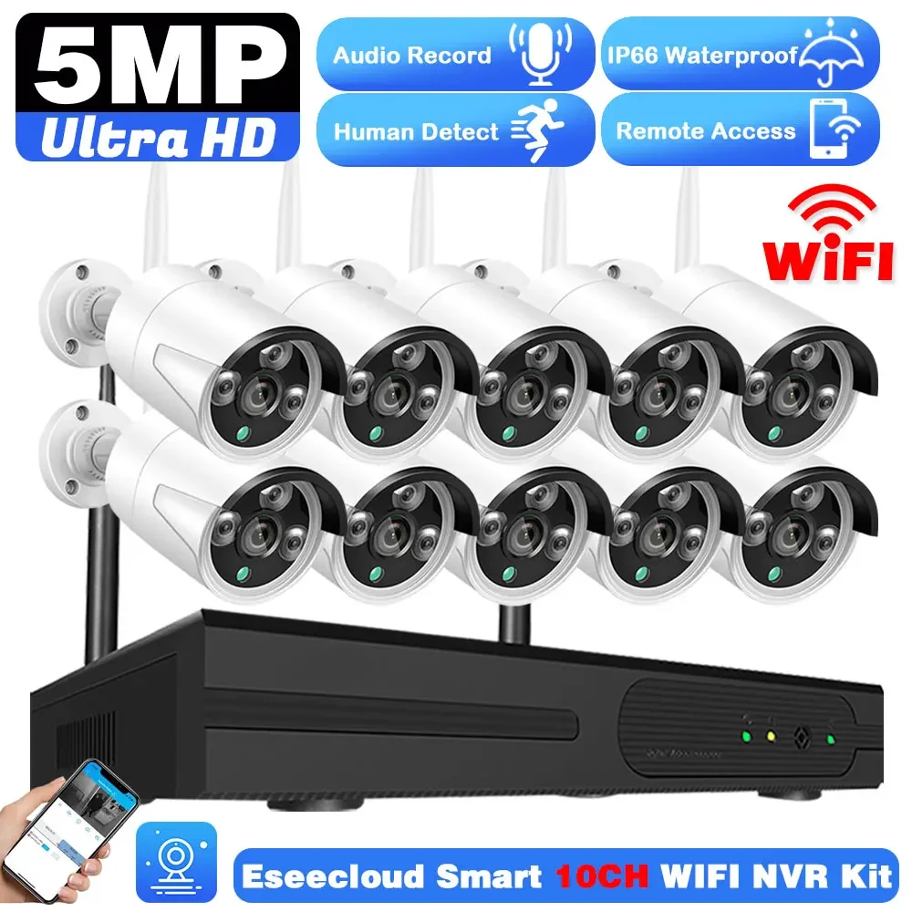 Home Security And Camera Systems - 5MP HD Video WIFI Surveillance CCTV