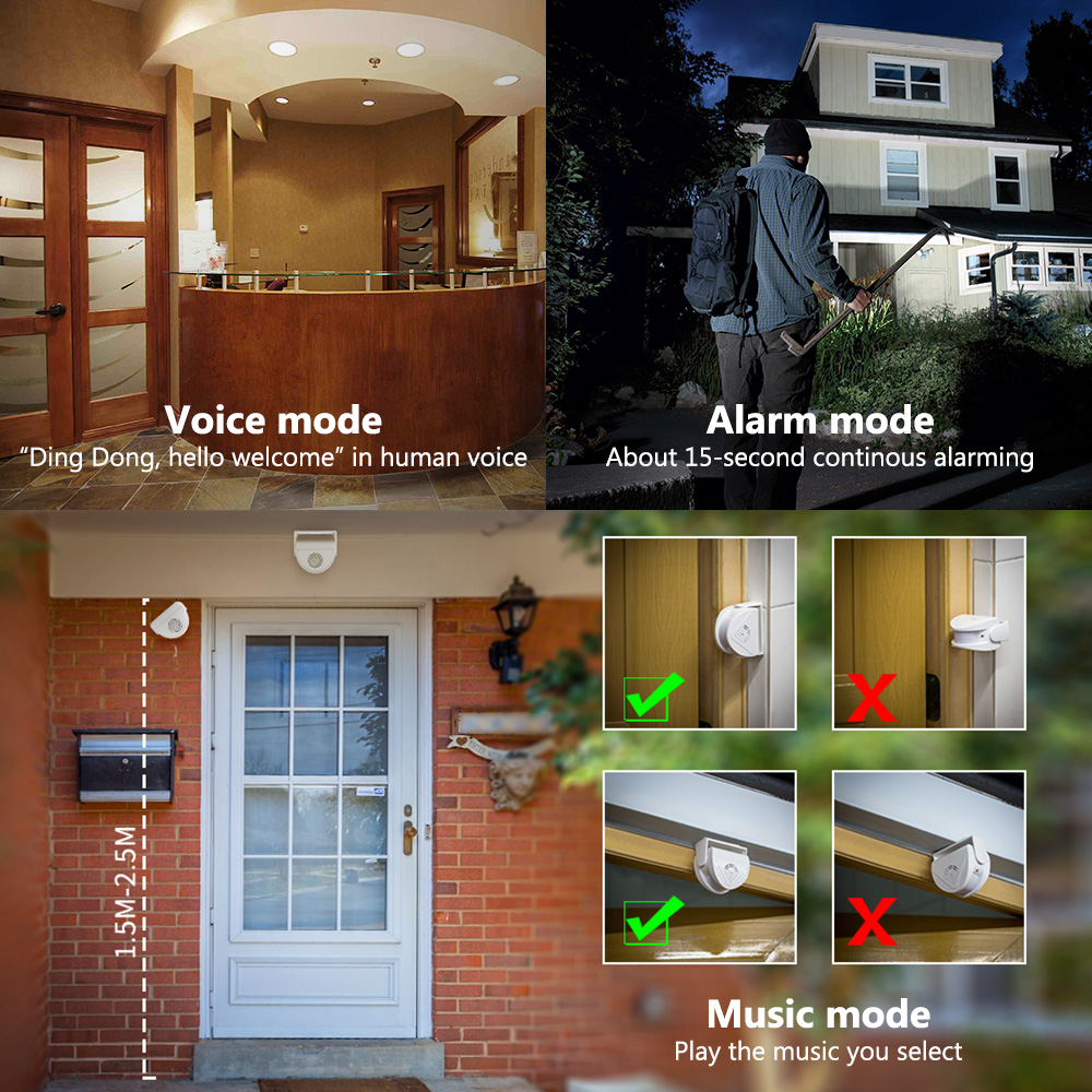 Wireless Infrared Chime Doorbe - Home Security Options 리뷰 및 가격