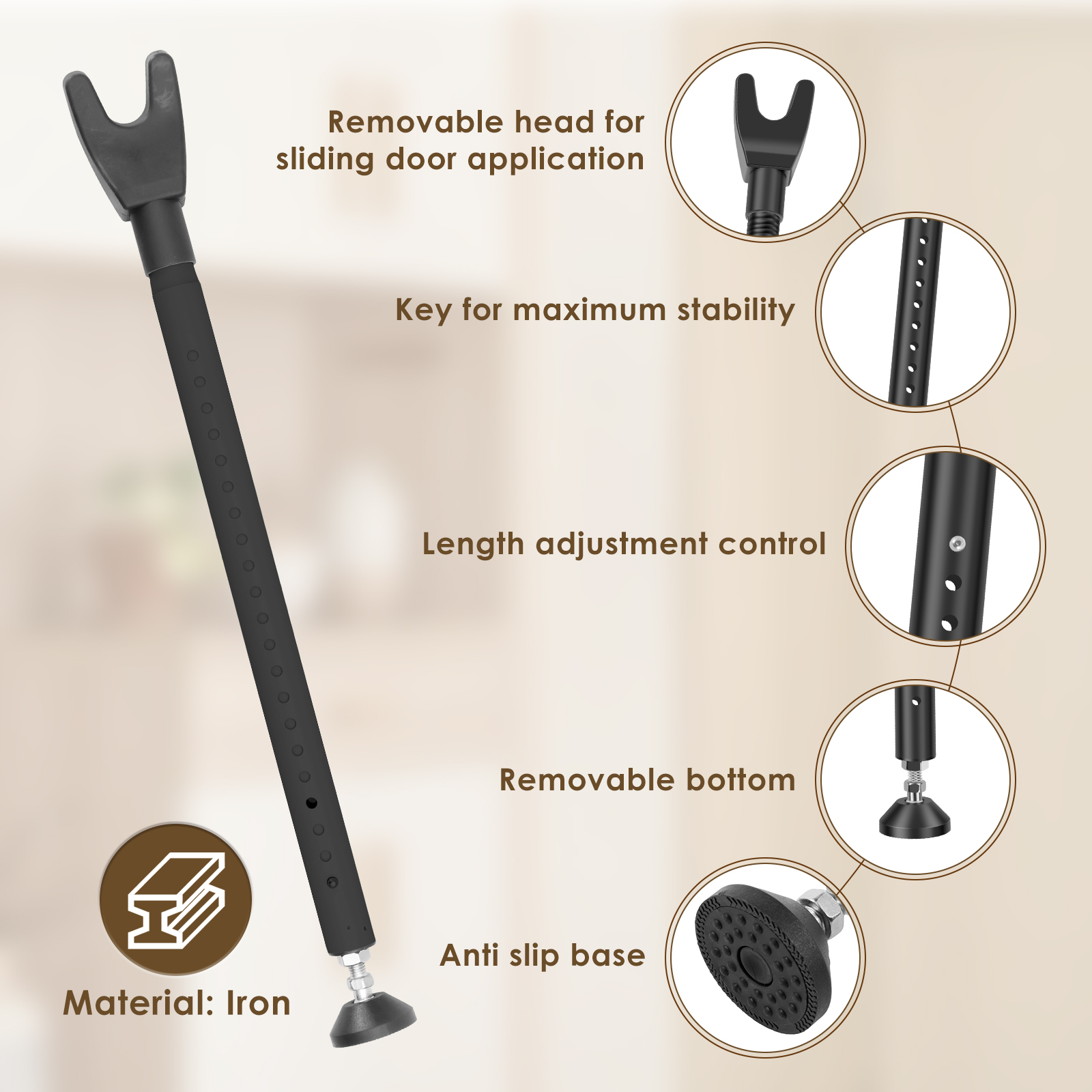 Door Security Bar 44-55 Inch A - Home Security Jammers 리뷰 및 가격