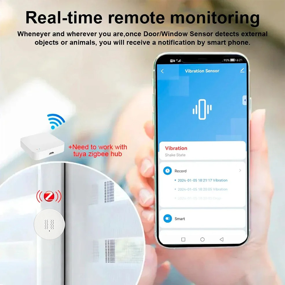 Tuya ZigBee Smart Vibration &  - Home Security Alarm System 리뷰 및 가격
