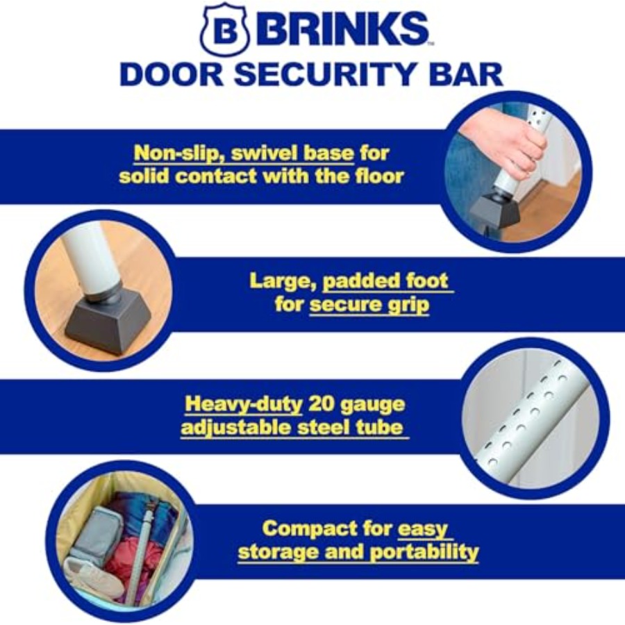 Door Security Bar - Adjustable - Home Security Jammers 리뷰 및 가격