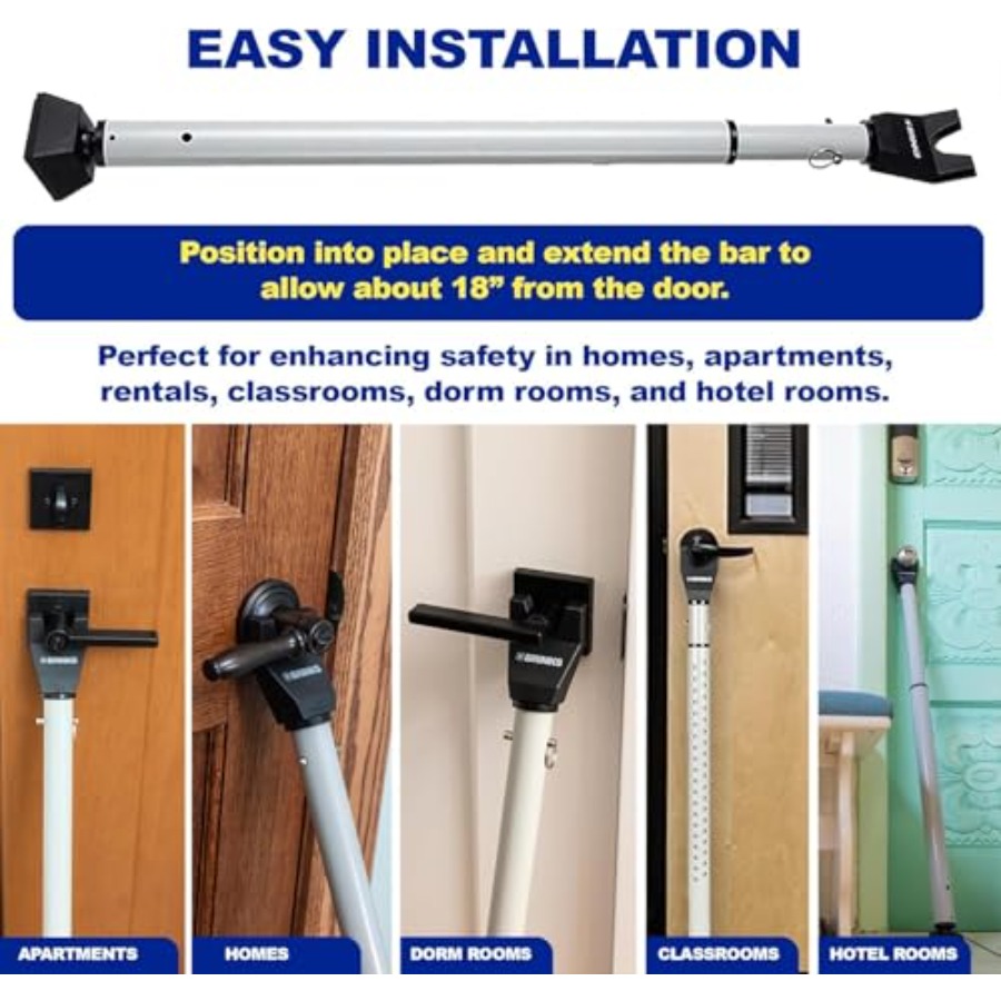 Door Security Bar - Adjustable - Home Security Jammers 리뷰 및 가격