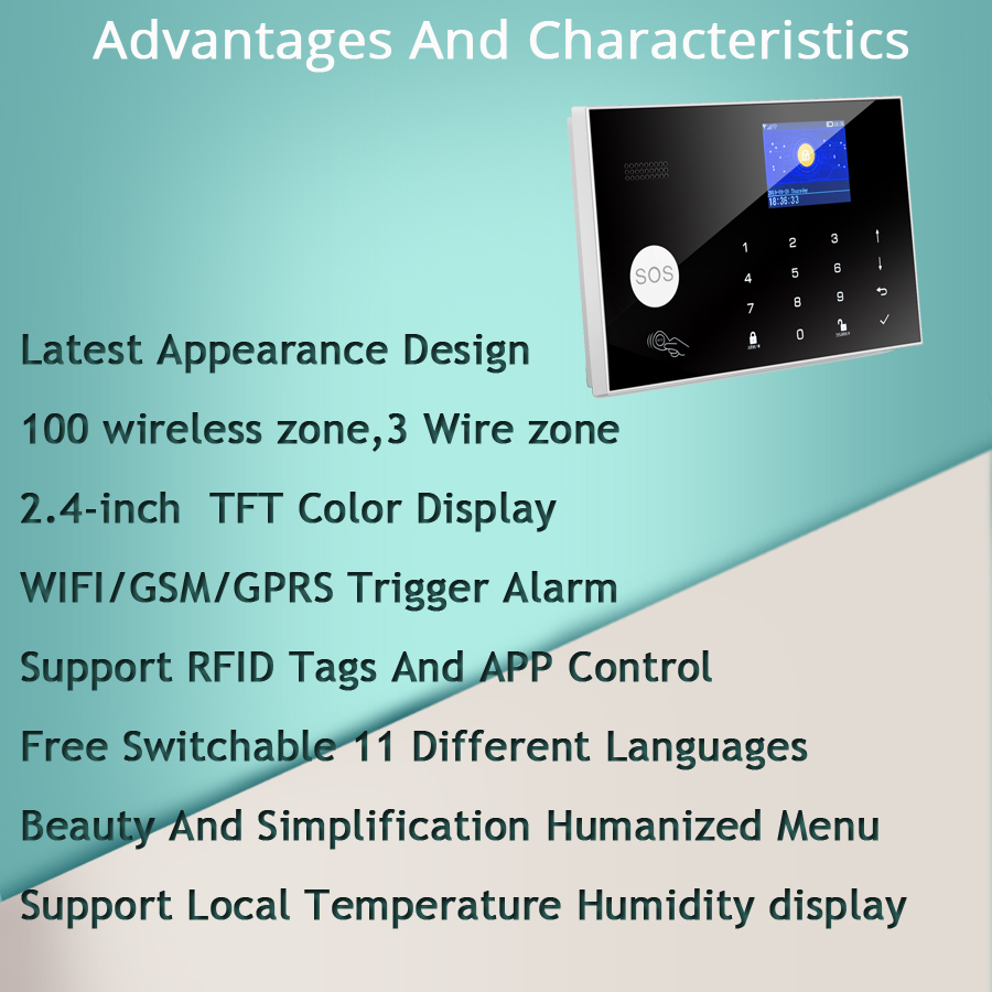 2.4G WIFI GSM Wireless Alarm S - Home Zone Security App 리뷰 및 가격