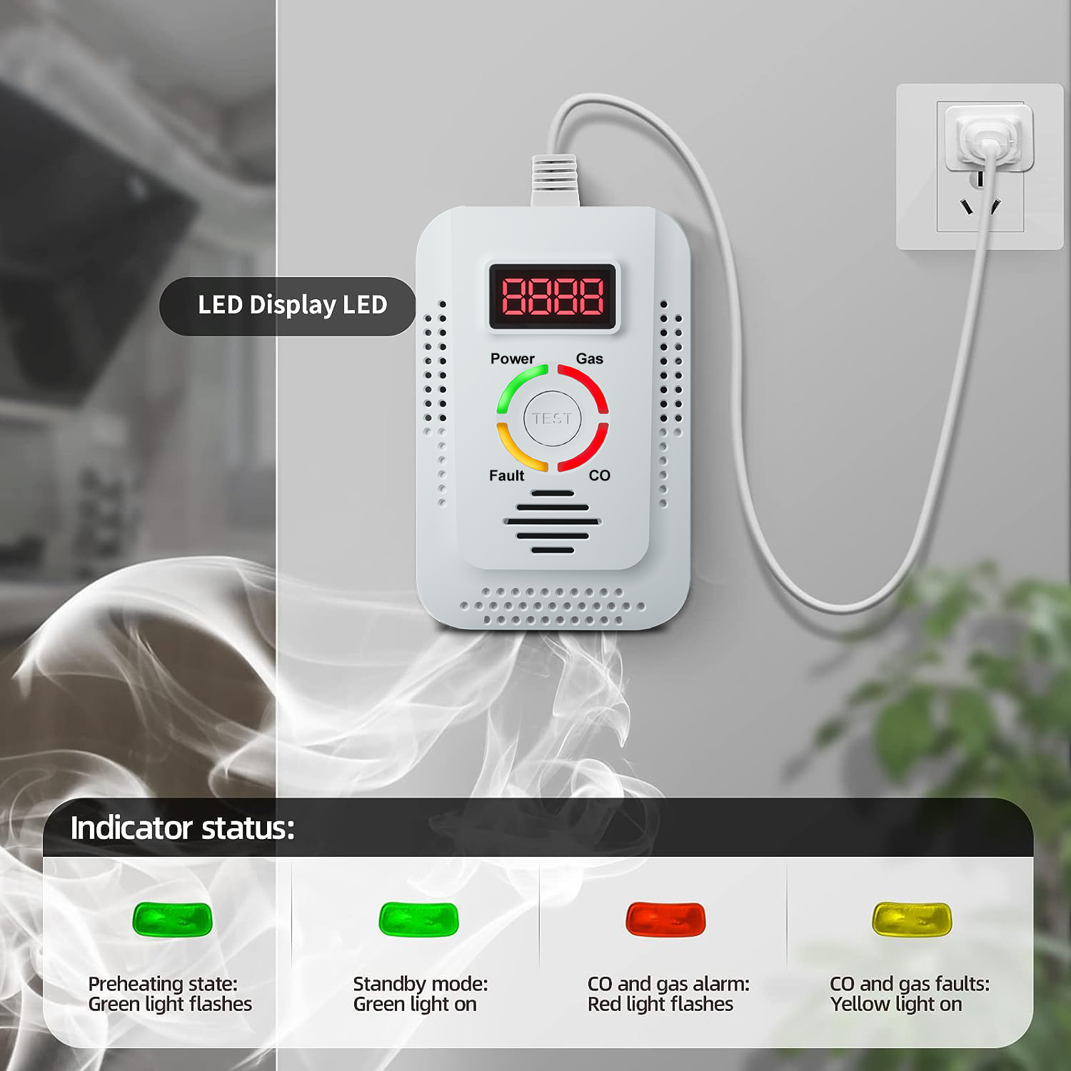 Natural Gas Detector 2in1 And  - Home Security Alarm System 리뷰 및 가격