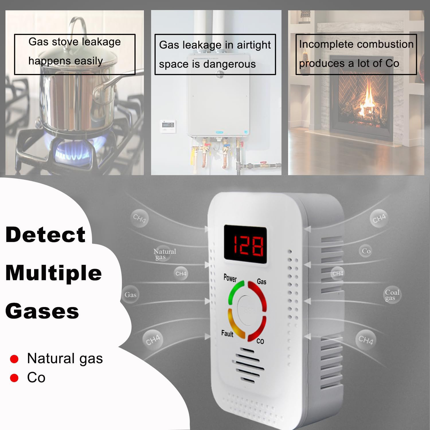 Natural Gas Detector 2in1 And  - Home Security Alarm System 리뷰 및 가격
