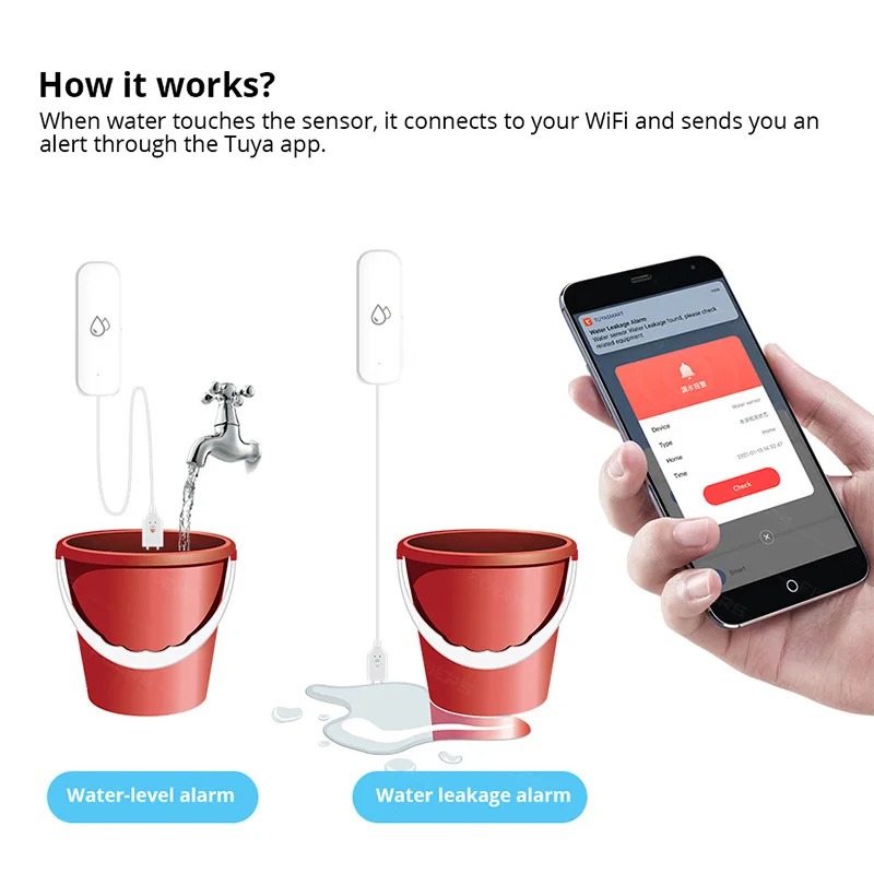 Smart Home Zigbee Water Leak D - Home Security Alarm System 리뷰 및 가격